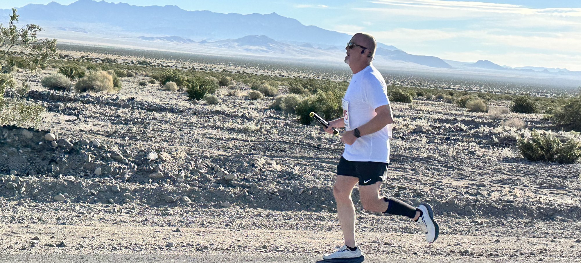 A runner on the course between Baker and Las Vegas